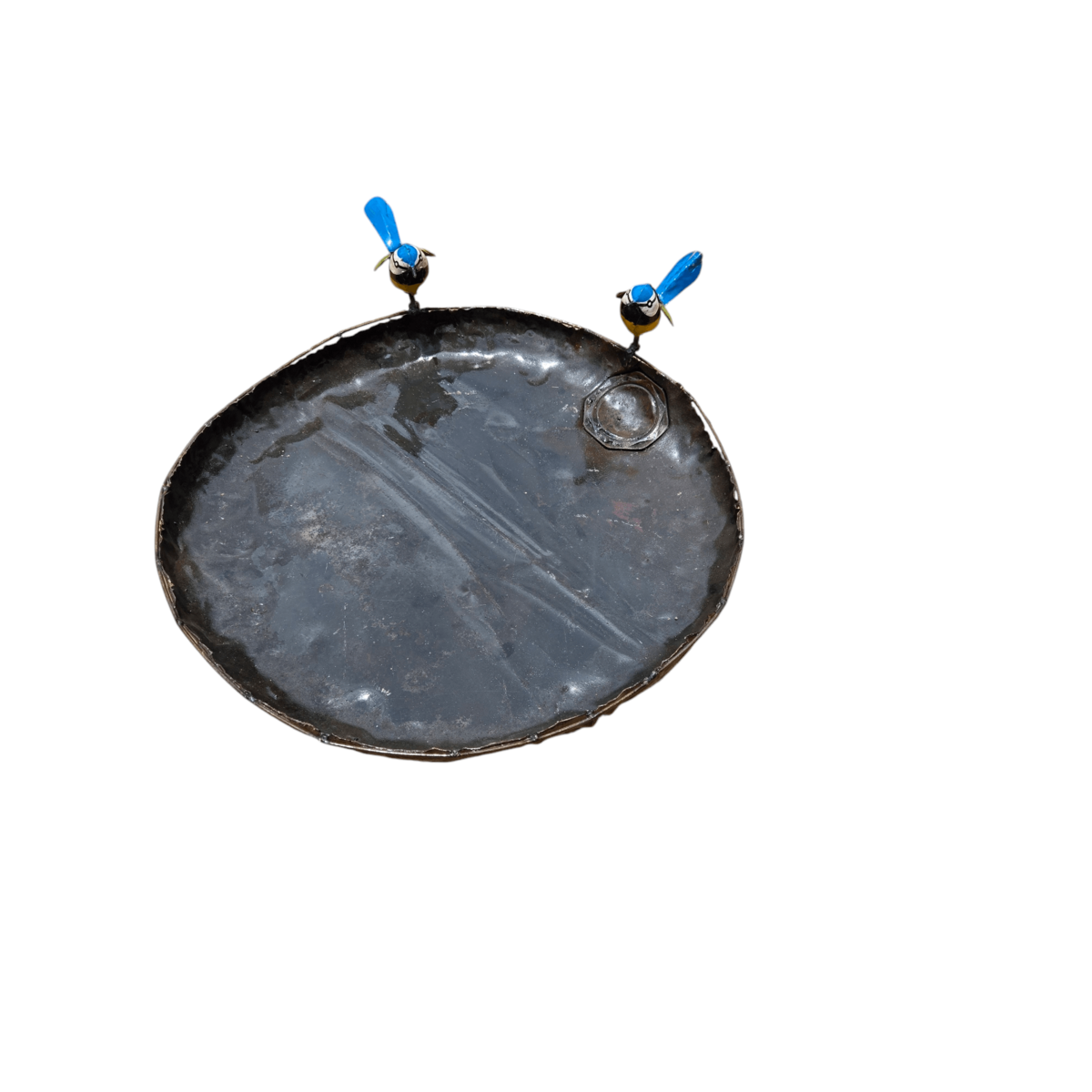 Metal Happy Blue Tit Bowl Petfeeder Couple