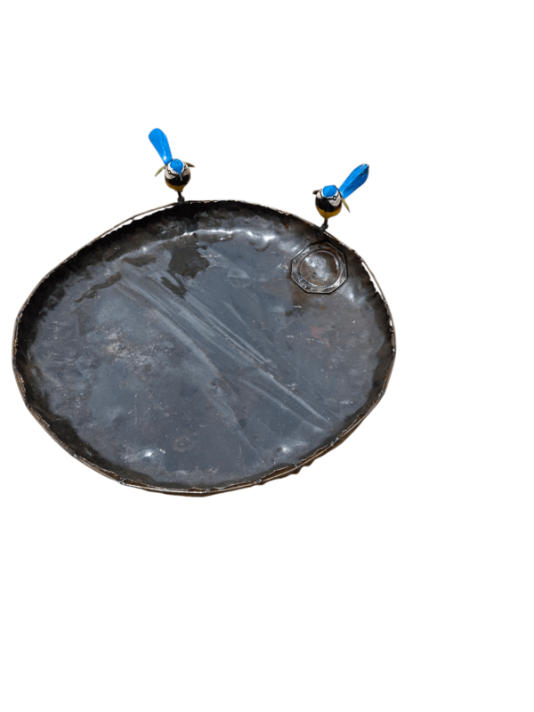 Metal Happy Blue Tit Bowl Petfeeder Couple