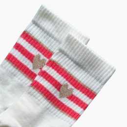 Socke Coral Stripey Heart