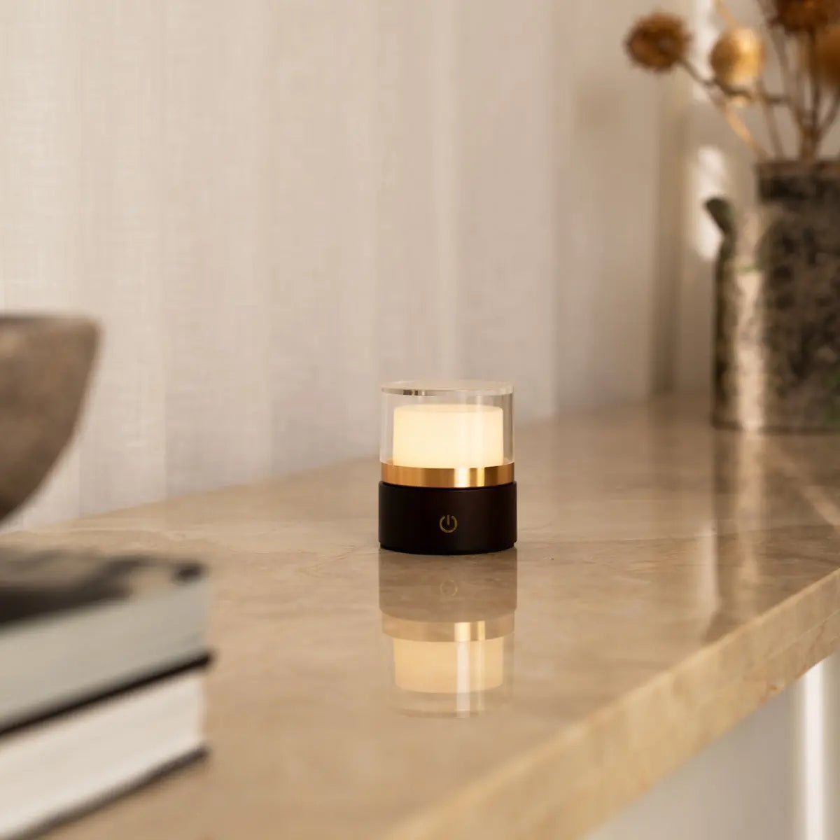 Leo Dark Brown Rechargeable Lamp