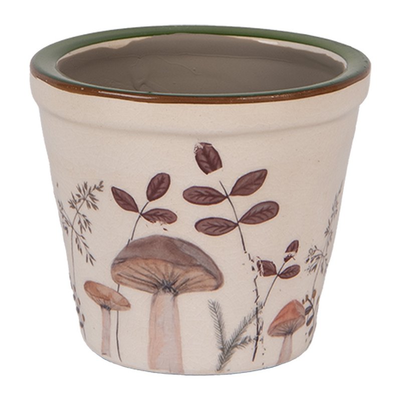 Bloempot Ø 8x7 cm Beige Keramiek Paddenstoelen