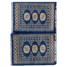 Bokhara handgeknüpfte Blauwal-Wollmatte