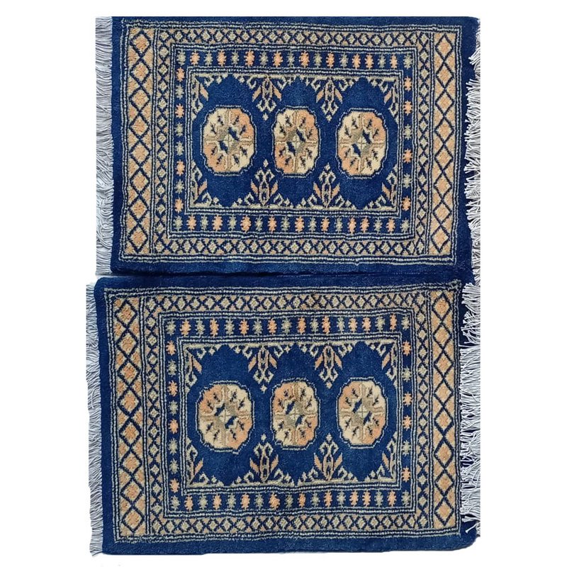 Bokhara handgeknüpfte Blauwal-Wollmatte