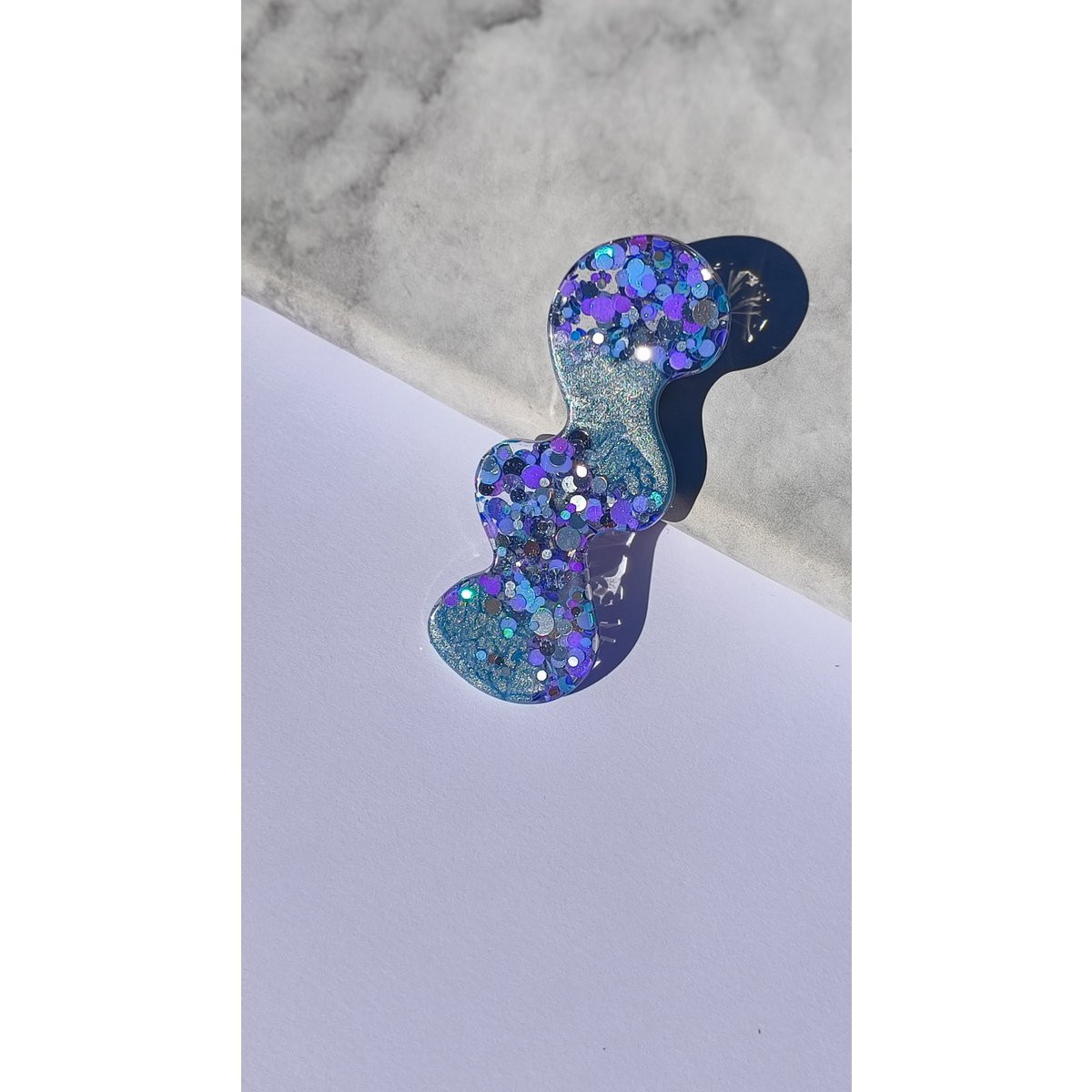 ⋒ pacchetto di clip per capelli in resina - Glow viola (11 articoli) ⋒