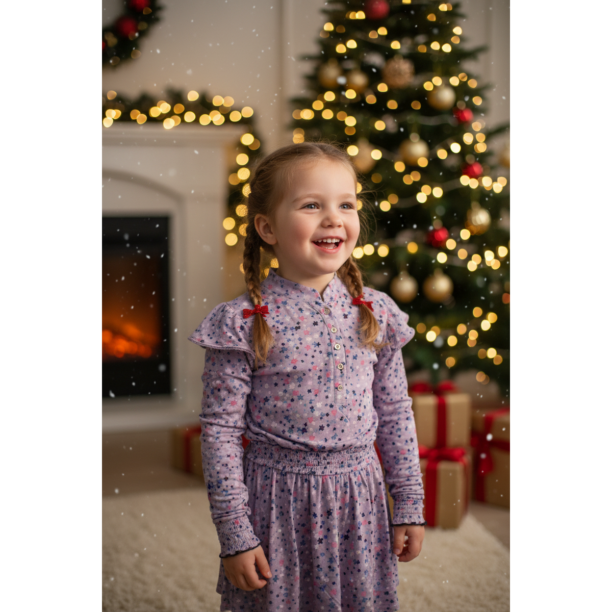 Funkle Girls Dress with floral print