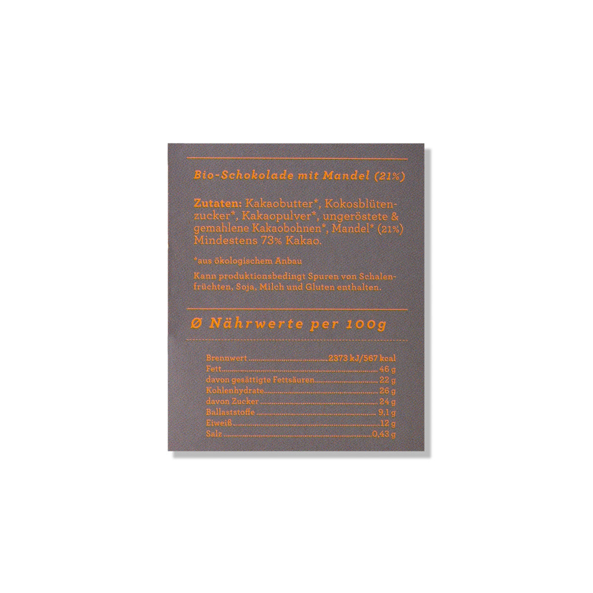 CHOCQLATE organic chocolate ALMOND