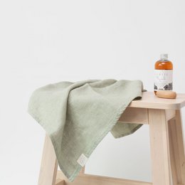 Salie linnen fijne wafelhanddoek
