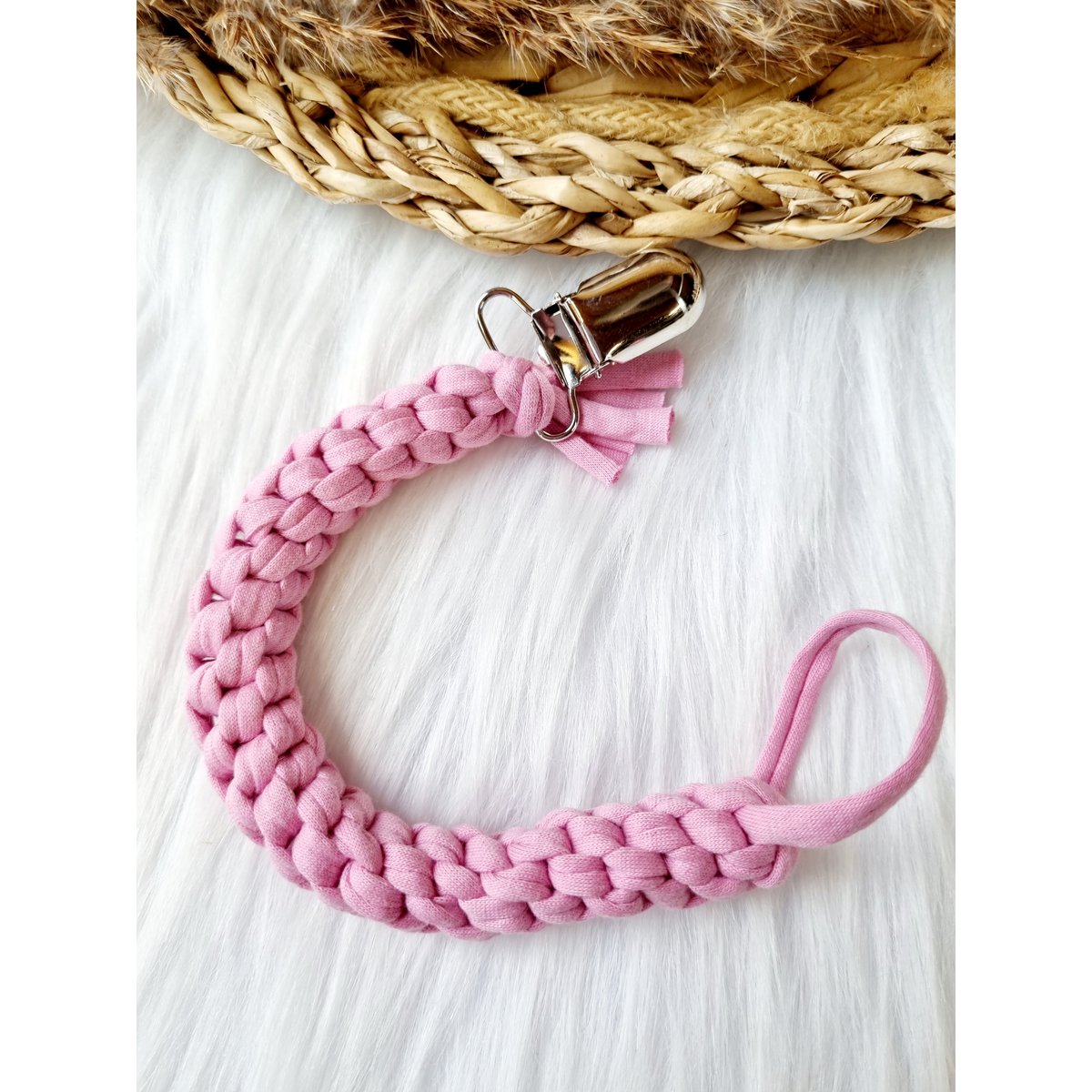 Pacifier clip Twist Coral