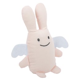 Kuscheltier Hase Engel - Puderrosa mit Rassel 20 cm Bio-Baumwolle