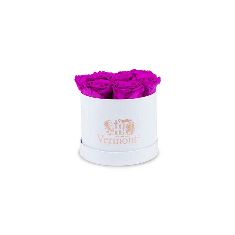 Flores Preservadas Caja Rosa Blanca
