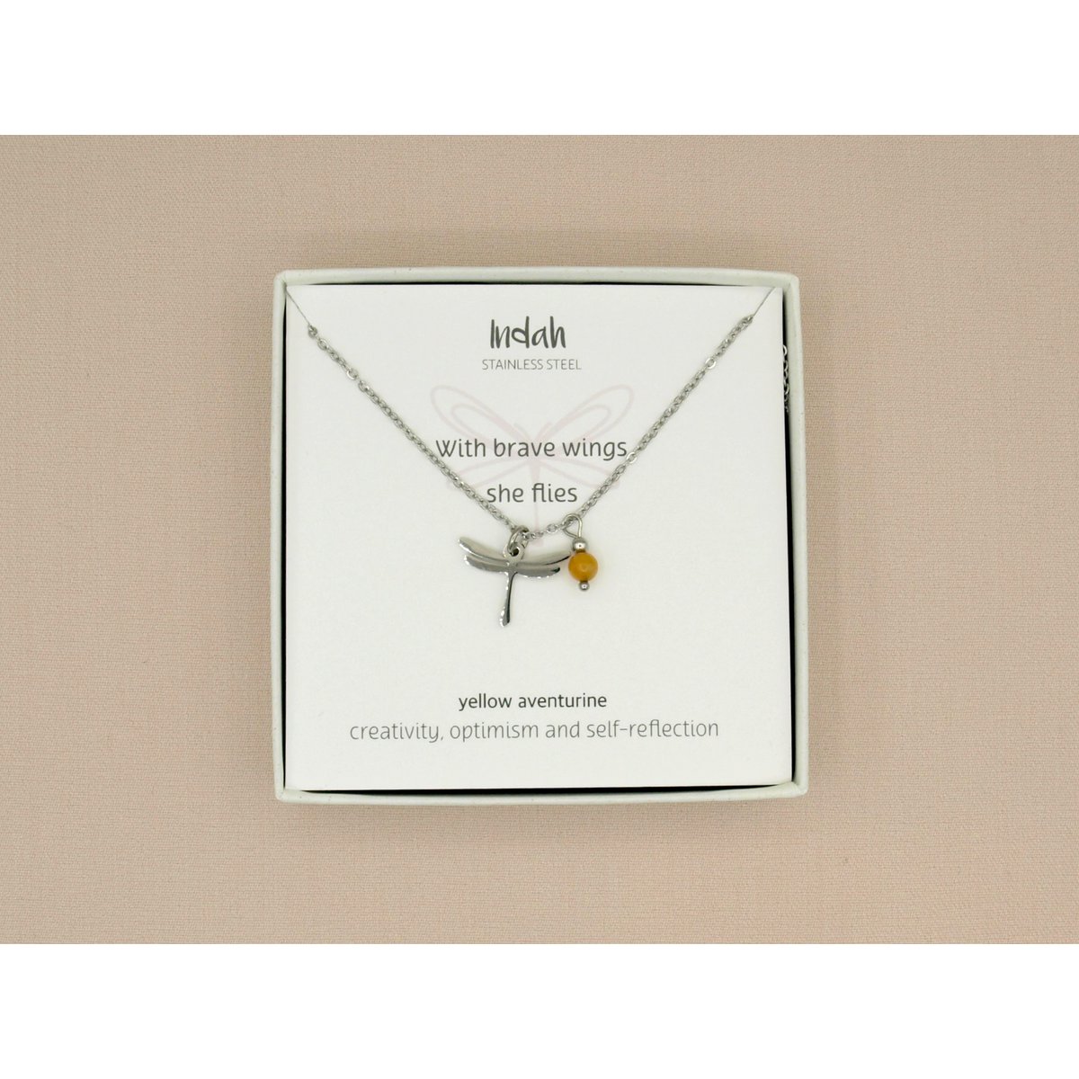 Ketting rock, brave wings, zilver of goud stainless steel