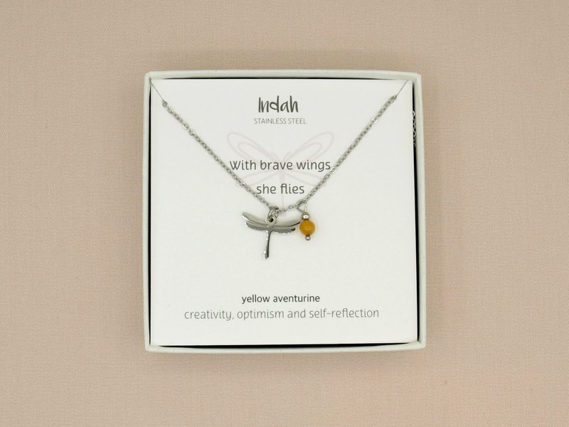 Ketting rock, brave wings, zilver of goud stainless steel