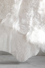 Alfombra de piel de oveja melange - Blanco