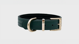 COLLIER CHURCHILL. Vert Sapin – Collier chien cuir vegano