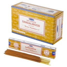 Sandalwood incense sticks, earthy and aromatic, perfect for meditation and relaxation.