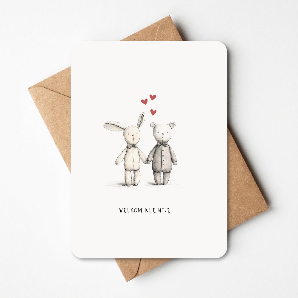 Wenskaart geboorte | Knuffels