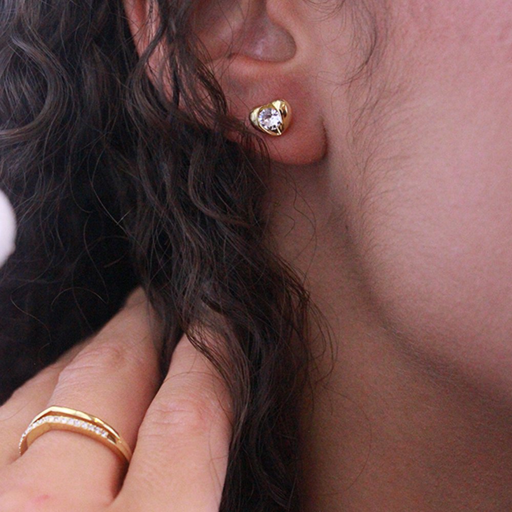 Pendientes Simply Love - Oro y Cristal