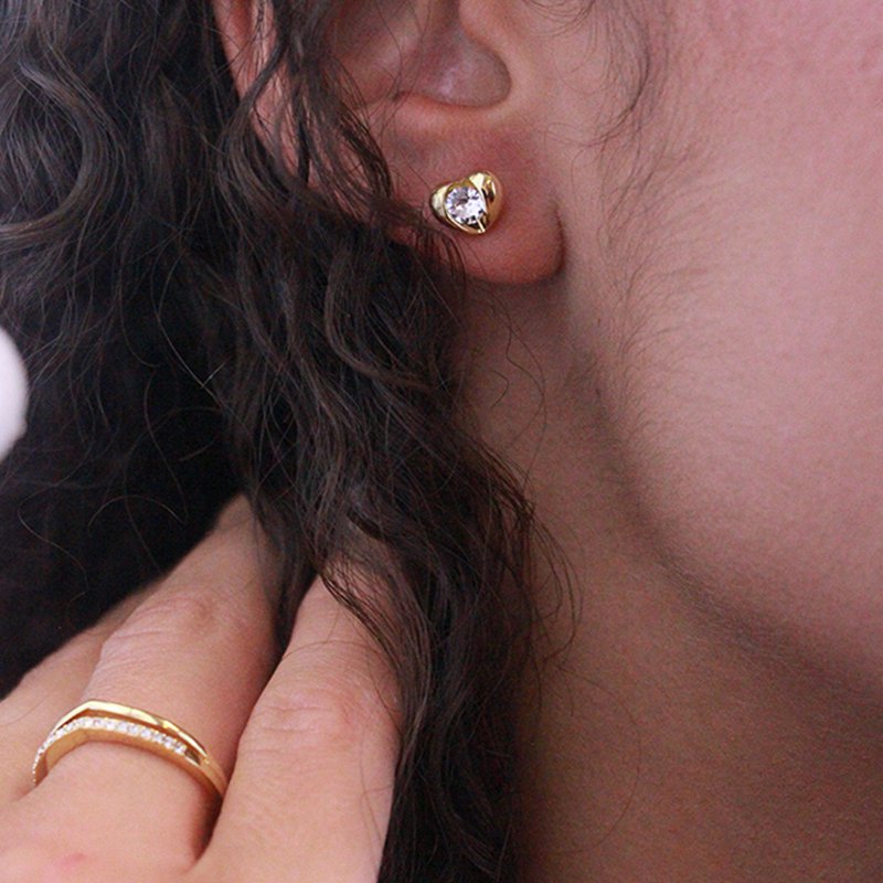 Pendientes Simply Love - Oro y Cristal