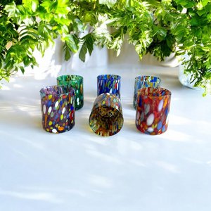 Shot Classic glasses in hand blowing and handmade with Murano di Murano, "I Colori di Murano" line 75 ml. Made in Italy