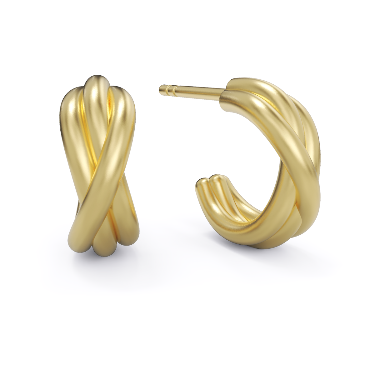 Crossed X Earrings Gold
