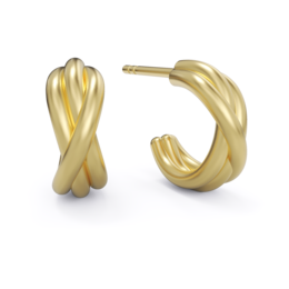 Gekreuzte X-Ohrringe Gold