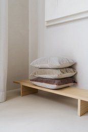 Housse de coussin déco luxe mohair Amy gris brume 50x30 cm