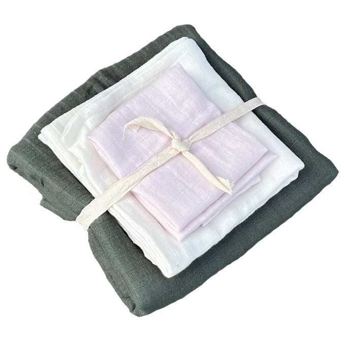 Hydrophilic cloths made of organic cotton - 3 color set