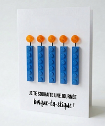 Carte postale Je vous souhaite un anniversaire – Brique de construction LEGO