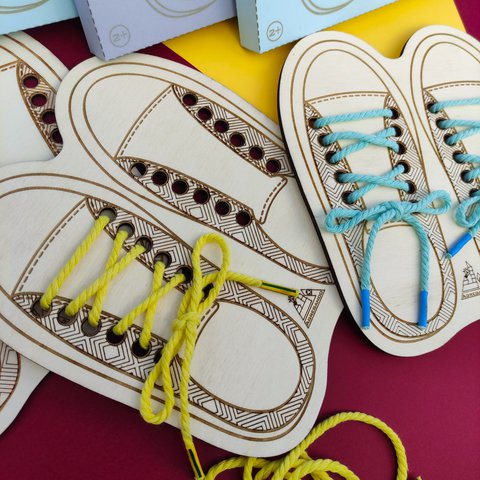 Tasten Sie den Schuh, Bildungsspielzeug für Bildung, binden Sie den Schnürsenkel, Geschenk für Kinder und Kleinkinder