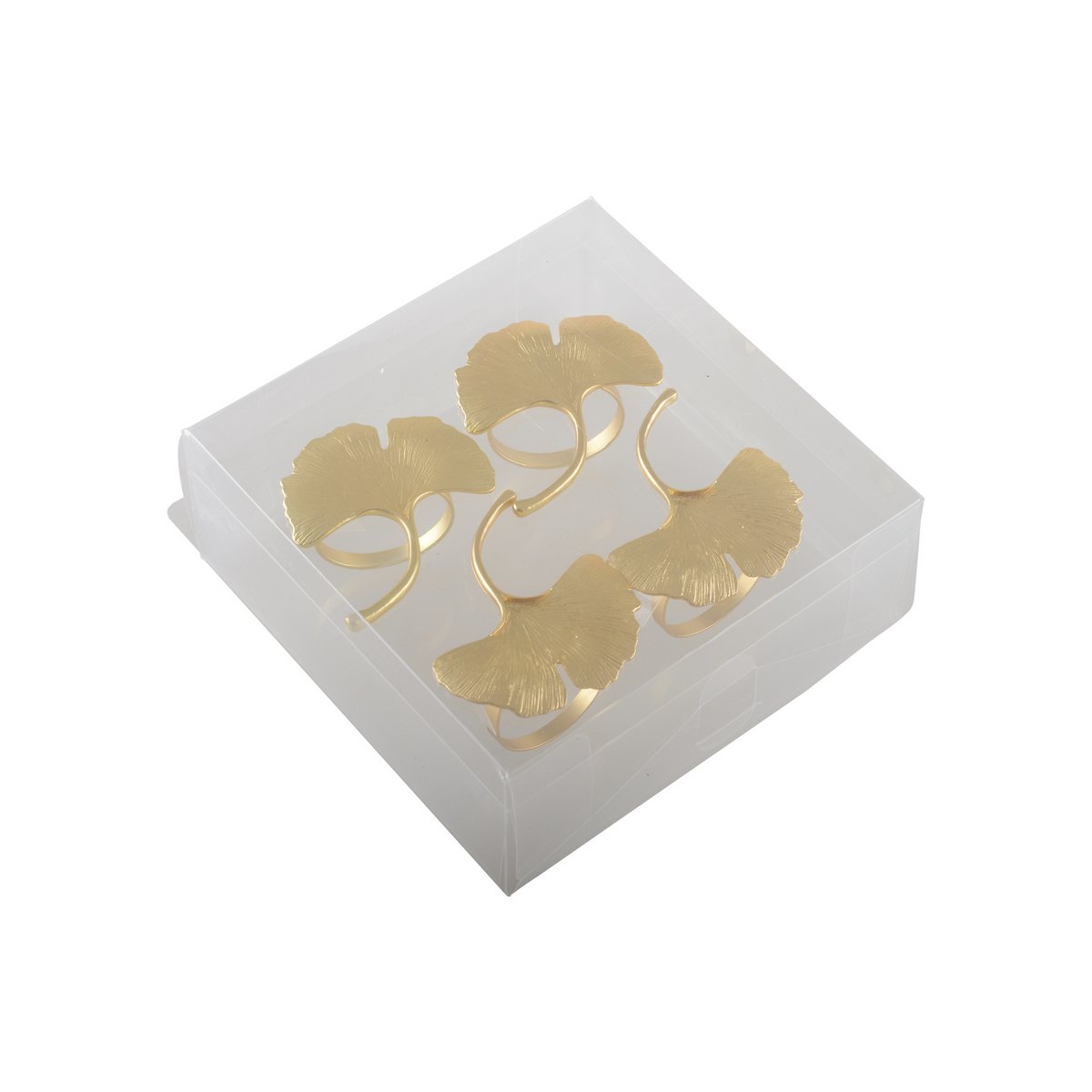 Conjunto de 4 rondas de toallas doradas de Ginkgos