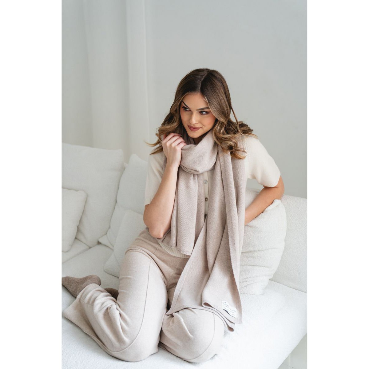 VERO kasjmier sjaal - beige