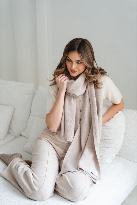 VERO kasjmier sjaal - beige
