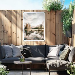 Garden poster Garden poster Mountain lake 80x60