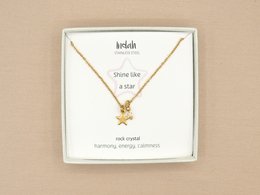 Ketting rock, ster en berg kristal, zilver of goud stainless steel