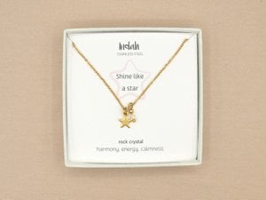 Ketting rock, ster en berg kristal, zilver of goud stainless steel