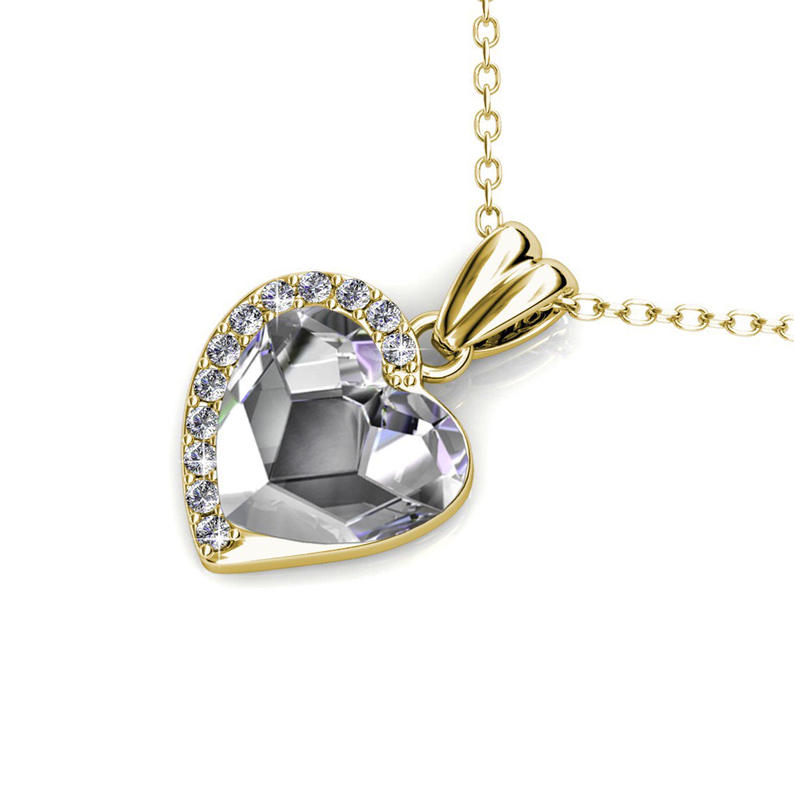 Amore - pendenti di sfondo d'oro e cristallino