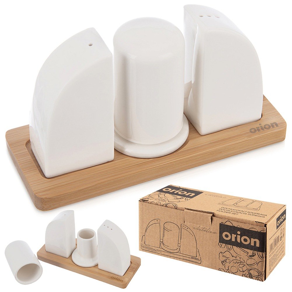 Zout- en peperschudders Porselein met stand Whiteline 4 PCS