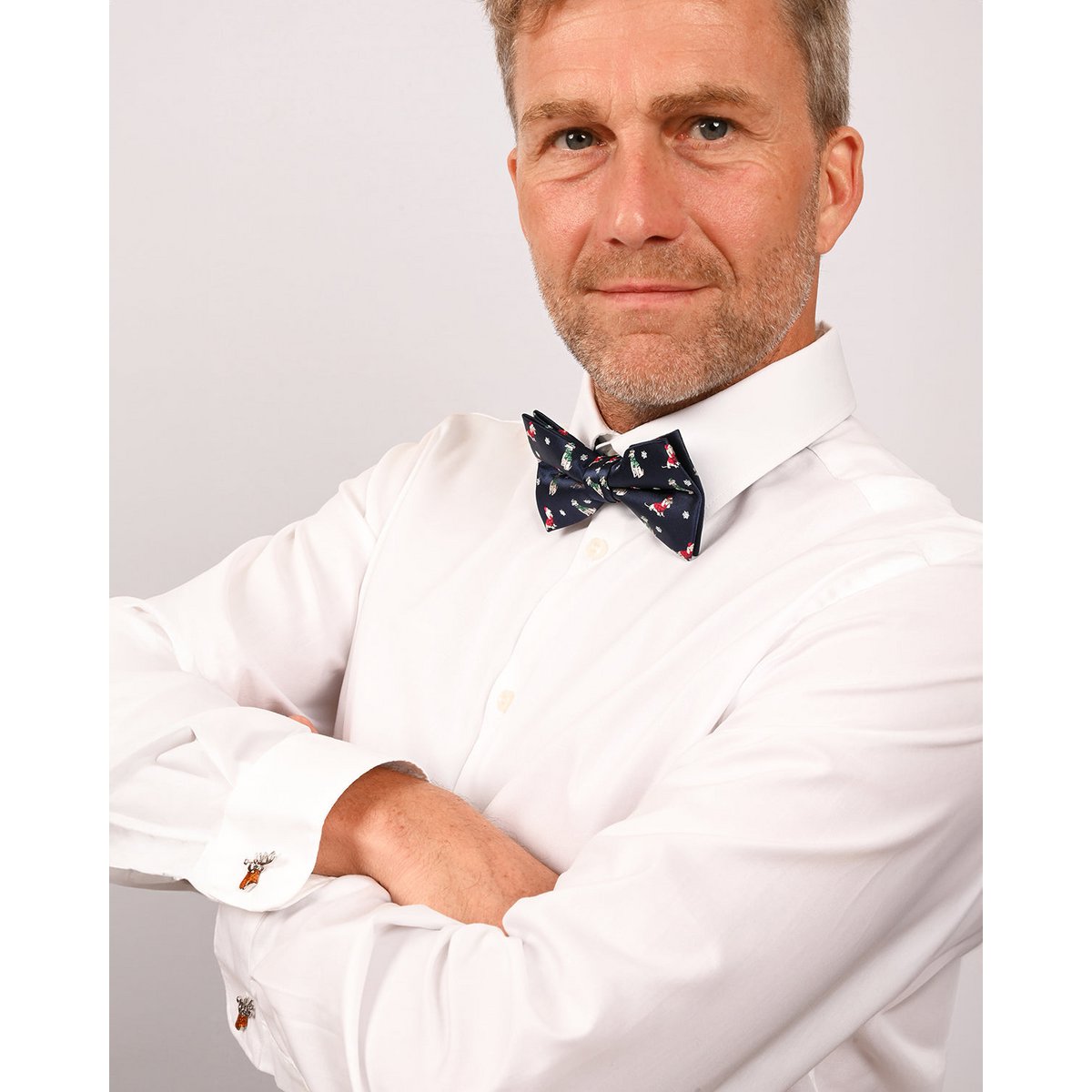 Bowtie - Mørkeblå med julehunde