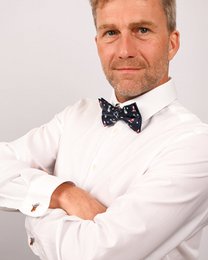 Bowtie - Mørkeblå med julehunde