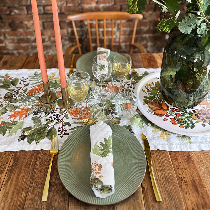 Linen table runner - Autumn