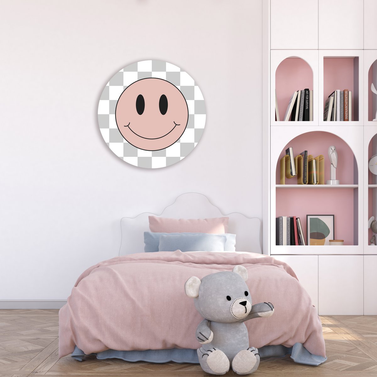 Muurcirkel Kids | Smiley Festivalpink