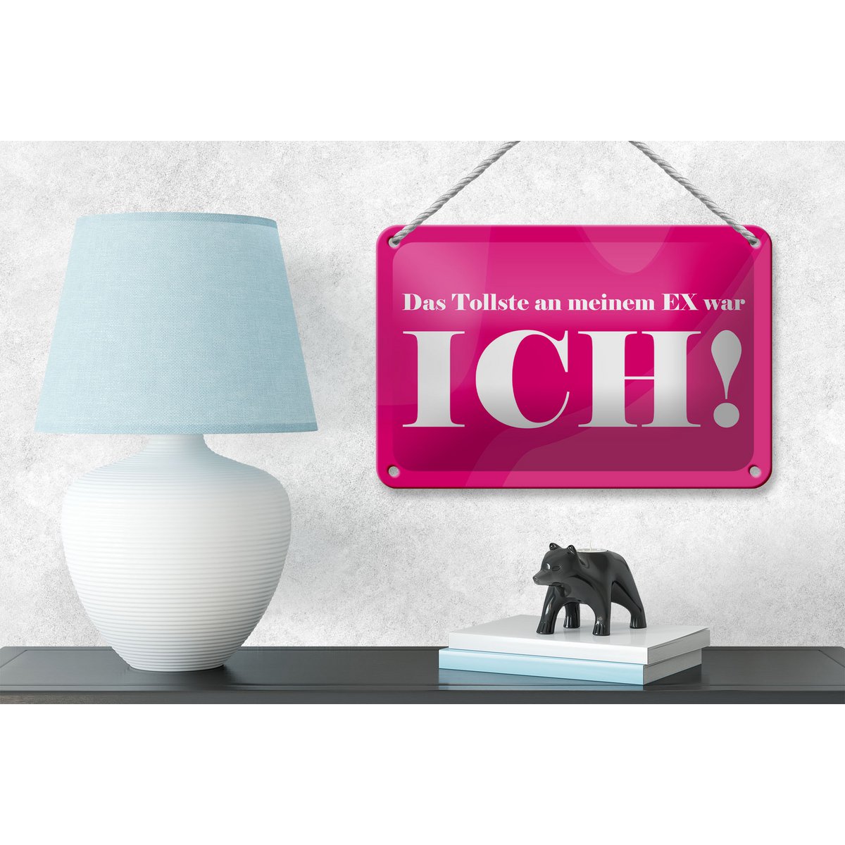 Tin sign saying 18x12cm The greatest thing about my ex decoration