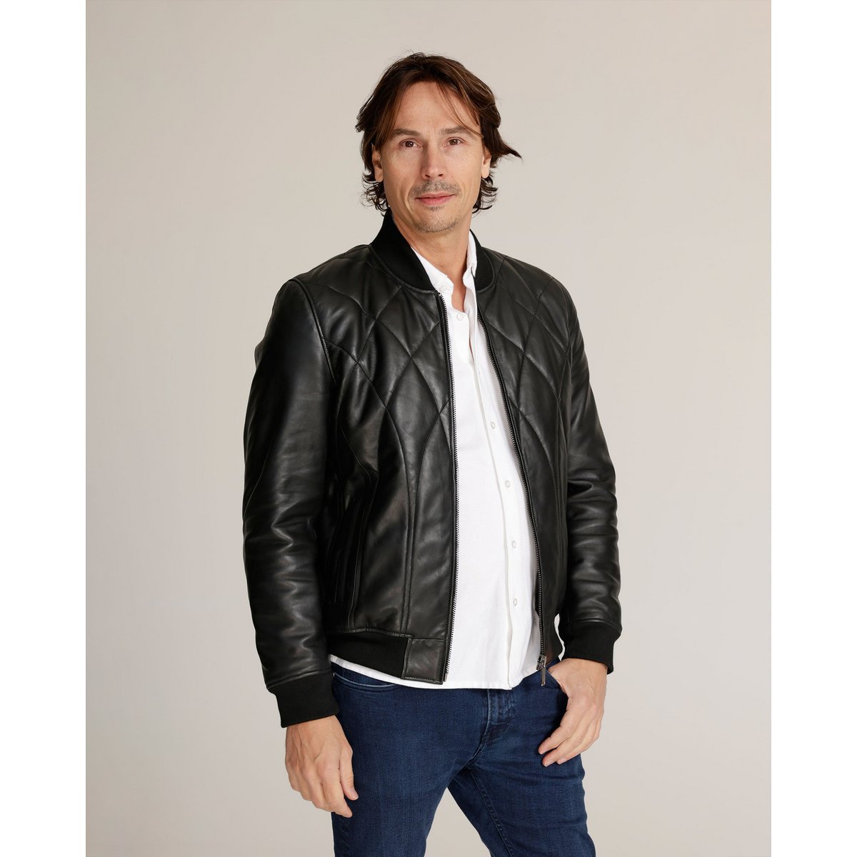 Edison │ gesteppte Lederbomberjacke