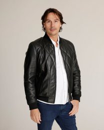 Edison │ Quilted Leather Bomber Jacket