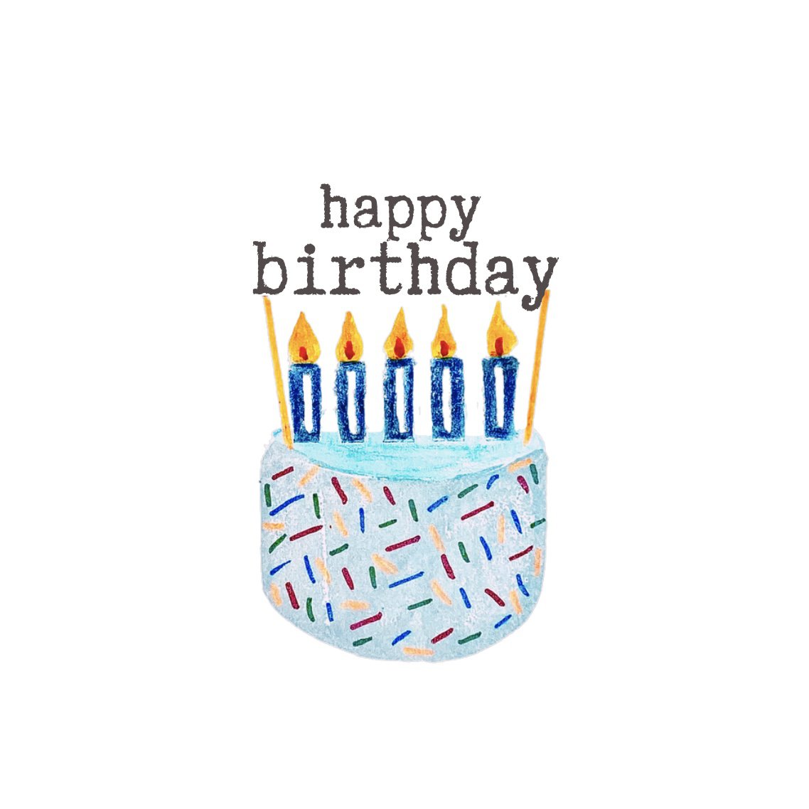 Card Bday Cake Blue