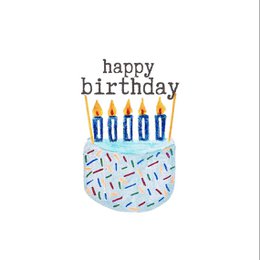 Card Bday Cake Blue