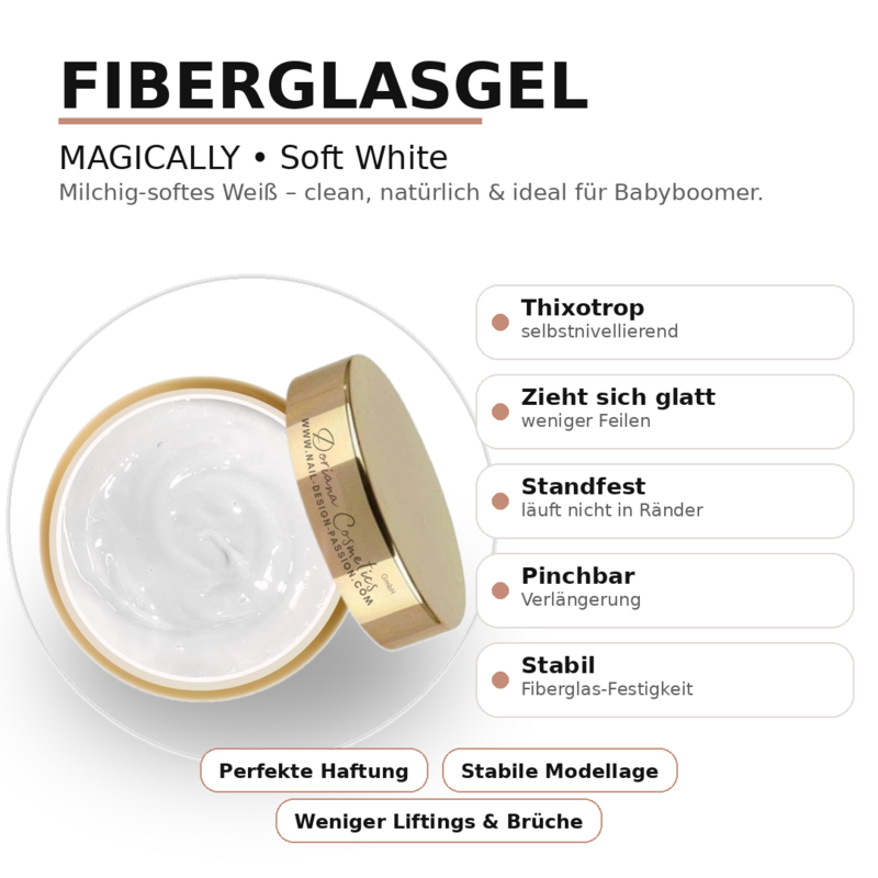 MAGISK Fiberglasgel - Blød hvid | 15/50 ml | INGEN FIL