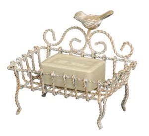 Soap dish Bird 9x6x14 cm Beige Iron Soap holder