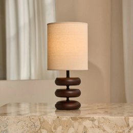 Lara Dark Brown Wooden Table Lamp