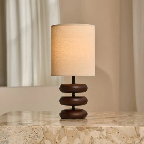 Lara Dark Brown Wooden Table Lamp